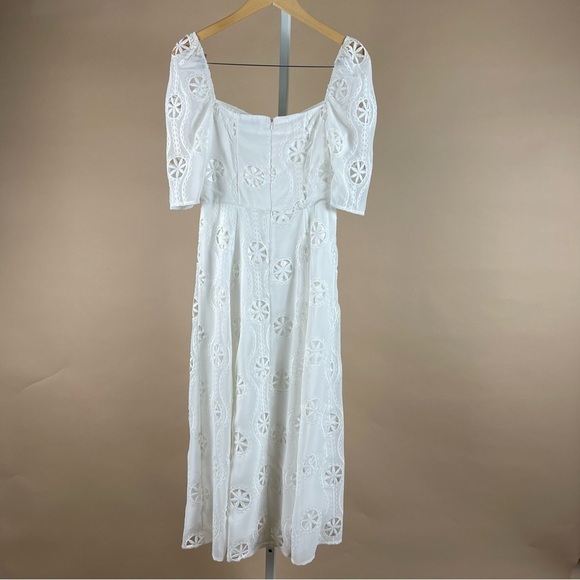 True Decadence Size 10 Daisy Floral Embroidered Boho Cap Sleeve Retro Maxi Dress - Picture 2 of 8